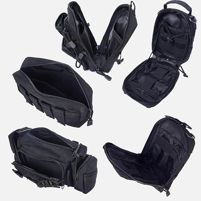 Universal Tactical Seat Back Organizer Vehicle Molle Panel Organizer Storage Bag with 5 Detachable Molle Pouch for All Vehicel Such as Jeep,Truck,SUV, Car, Ford,Chevy etc