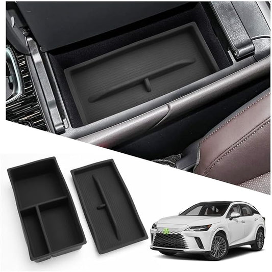 2023-2025 2026 Lexus RX350 Center Console Organizer for Lexus RX350 Accessories Silicone Material Double Armrest Console Glove Tray Compatible with 2023 2024 2025 2026 Lexus RX350/RX350h/RX500h(2PCS)