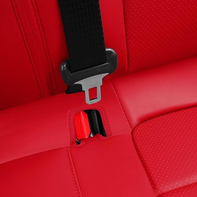Model 3 Seat Cover for Tesla 2017-2023 Full Set Front and Rear Seat Cover for Cars (Red-Model 3)
