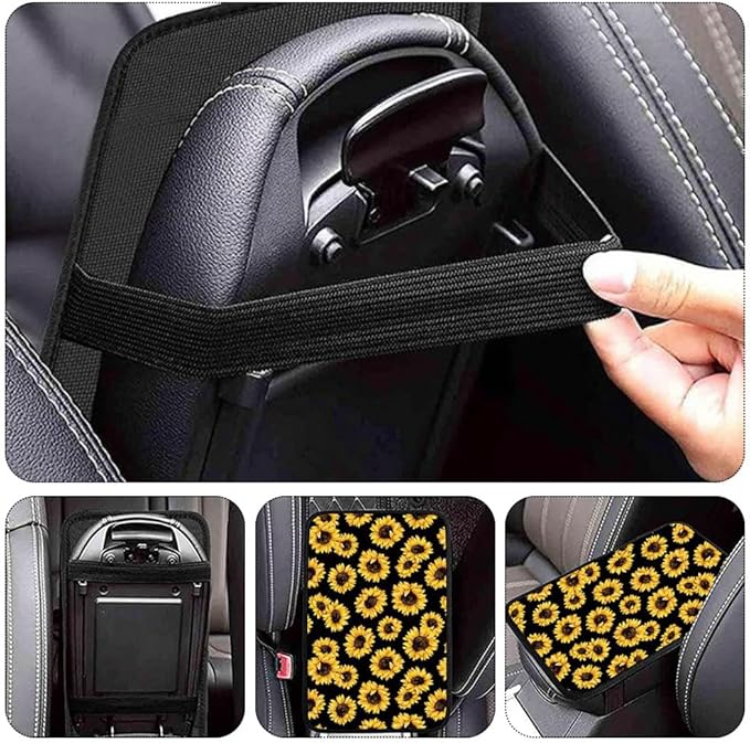 BAOZOON 3 Pcs Sublimation Auto Center Console Armrest Cover Blanks Car Center Console Cushion Pad Seat Box Cover Protector Neoprene Car Armrest Pad for Car Seat Handrail Box