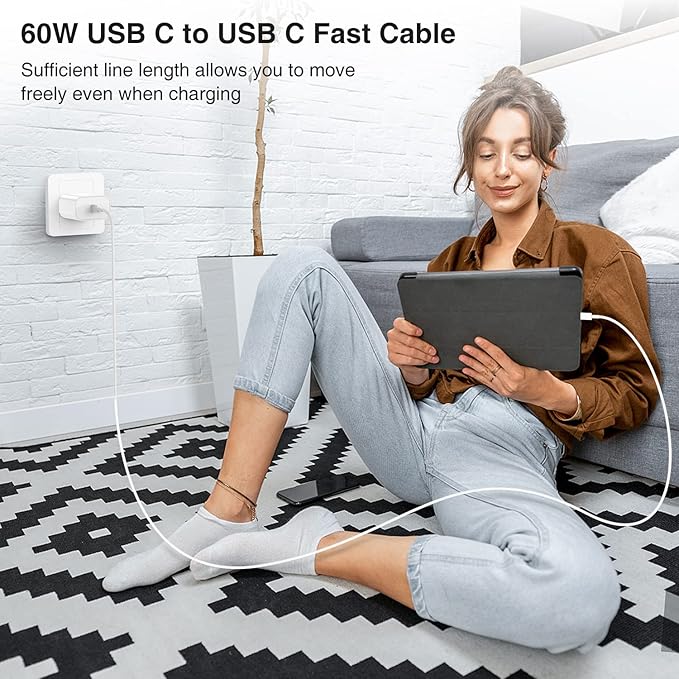 iPhone 17 16 15 Fast Charger 10ft, USB C Charging Block and Long Type C to C Cable Cord, iPad Wall Plug Power Adapter Cube Brick for Apple iPhone 17 Pro Max/17 Air/16 e/16 Pro/15 Plus/15 Mini/Samsung