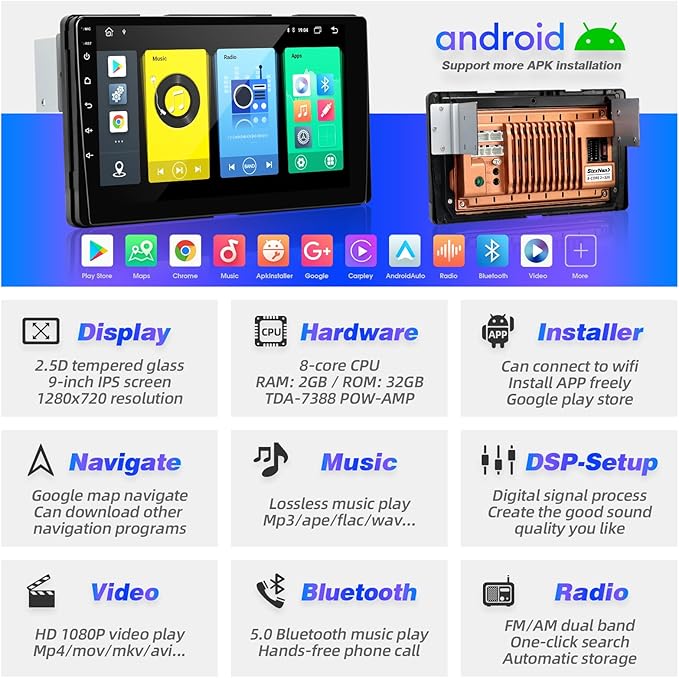 for Toyota Sienna Radio Compatible with Wireless Carplay Android Auto,Car Upgrade Android Stereo 8core Touchscreen Bluetooth Navigation GPS WiFi FM/AM Backup Camera Head Unit (for 2015-2019)