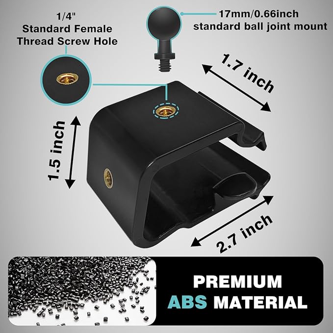 BestEvMod Dashboard Car 1/4 Screw Mount Phone Holder Tablet Mag Safe Compatible with Refreshed Tesla Model Y Juniper Model 3 Highland fits for All Phones & Android 360° (17mm Ball Joint Only)