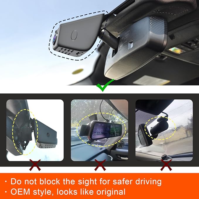 Mangoal 4K Dash Cam fit for Ford Lincoln Nautilus Gen1 U540 2019-2023 Navigator Gen4 2018-2025, Aviator Gen2 U611 2020-2025, Corsair 2020-2022, WiFi & App, GPS, 64GB Card