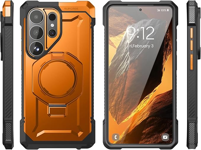 SUPCASE for Samsung Galaxy S26 Ultra Case with Kickstand (Unicorn Beetle Grip), [Wireless Charge Compatible] [Military-Grade Protection] Heavy-Duty Magnetic Phone Case for S26 Ultra 6.9 Inch, Coral