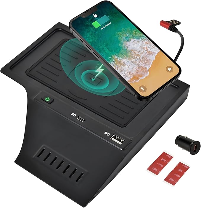 KEWISAUTO Car Wireless Charger for Nissan Sentra S, SV, SR 2020-2024, Center Console Charging Panel QC PD Fast Phone Charger Pad for 2020 2021 2022 2023 2024 Nissan Sentra S, SV, SR Accessories
