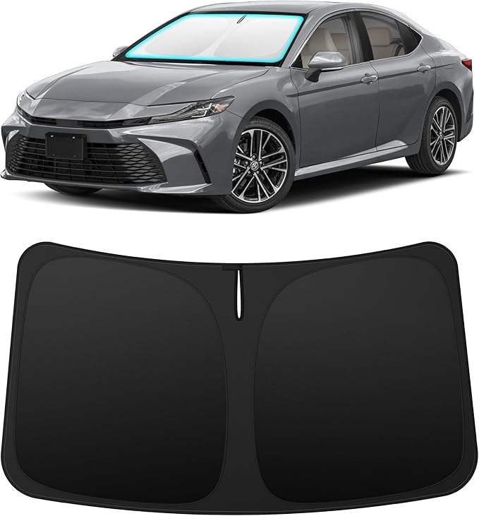 INSAUTO Custom Fit Windshield Sun Shade Accessories for Toyota Camry 2025 2026 (LE/XLE/SE/XSE/Hybrid), Foldable Front Window Sunshade, UV & Heat Reflector, Keeps Interior Cool, Includes Storage Bag