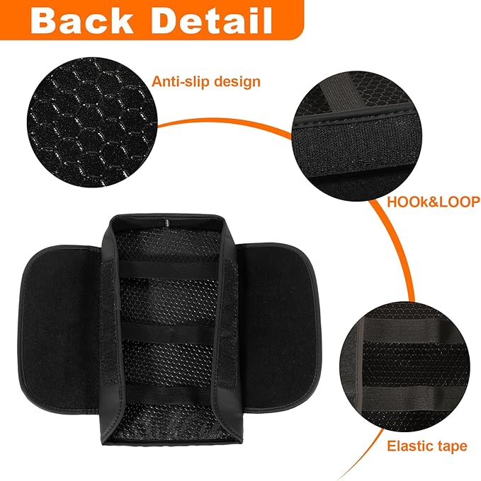 Center Console Armrest Cover for 2026 2025 2024-2021 Jeep Grand Cherokee L Accessories Arm Rest Pad Console Lid Protector Cushion Black with Pockets