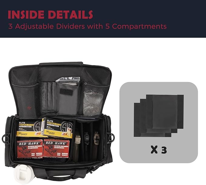 Law Enforcement Patrol Bag, Tactical Car Front Seat Organizer with MOLLE Webbing, Large Capacity Police Duty Gear Bag, Black