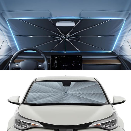 Autorder Windshield Sun Shade Umbrella for 2018-2023 Toyota C-HR CHR Accessories,Upgraded Ice Crystal Material,Easy Setup Umbrella Sunshade for Car Windshield,100% Sun Blocking
