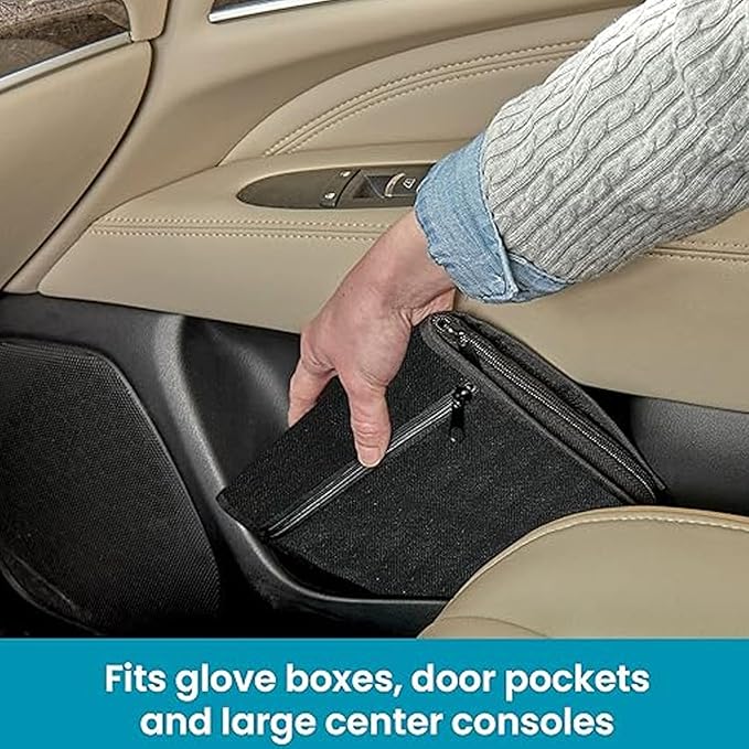 Srliya Car Glove Compartment Organizer, 6 Pockets Zipped Design, Portable Document Holder for Car, made of 600D Oxford cloth, Universal