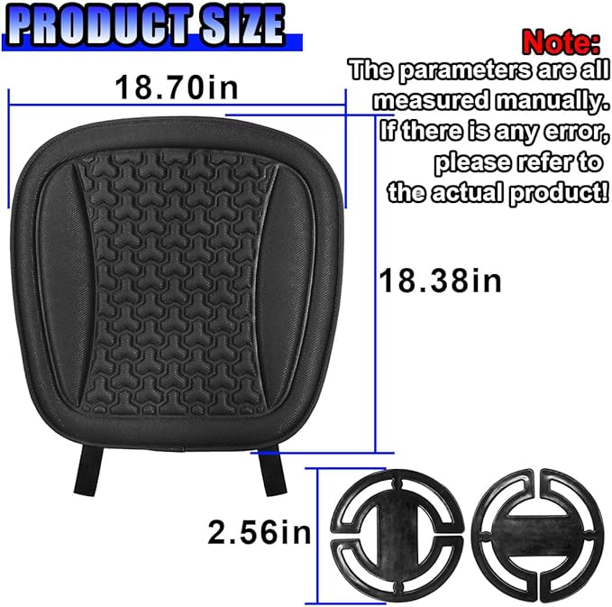 Car Seat Cushion, Comfort Cool Ice Silk Fibers Automotive Front Seats Pad, Non-Slip Breathable Auto Guard Seat Cushion, Drivers Seats Protector Covers for Vehicle, Home, Office (Black)