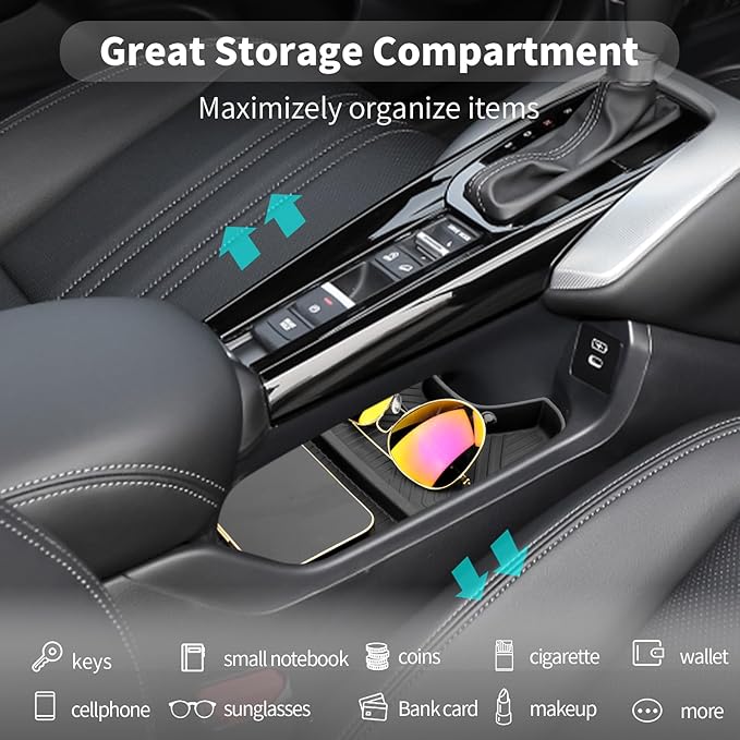 CDEFG 2023 2024 2025 2026 2027 HR-V Center Console Organizer Tray for 2023-2026 2027 Honda HRV HR-V Lower Console Tray Storage Box Floor Tray HR V Interior Accessories (Lower Console)