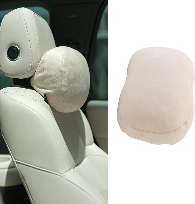 Yosoo Health Gear Car Neck Rest Cushion Headrest Pillow Lumbar Support Pillow 2 in 1 Ergonomic Pebbles Shaped Cotton Removable Soft Back Cushion for Office Chair Car Seat