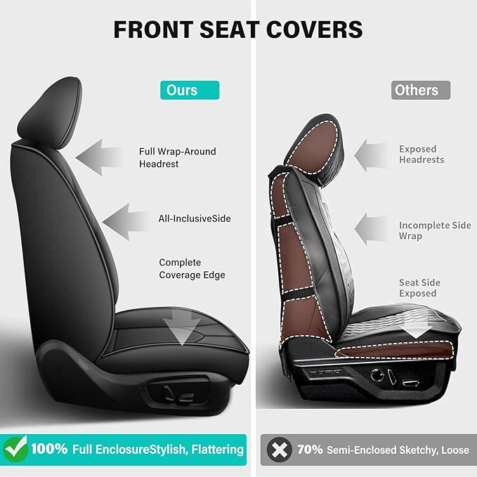 AOMSAZTO Custom Fit Seat Covers for Toyota Camry 2020 2021 2022 2023 2024 (TRD) Leather Camry Seat Protector Full Set Black