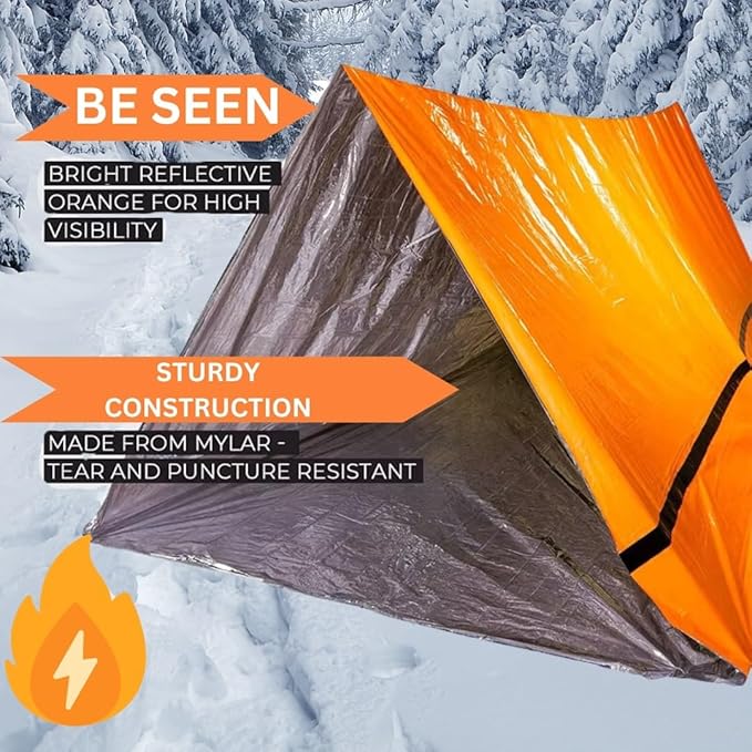 Emergency Sleeping Bags for Survival. Thermal Blanket Bivy Sack. Survival Bag. Emergency Go Bag Supplies. Cold Weather Protection from Exposure