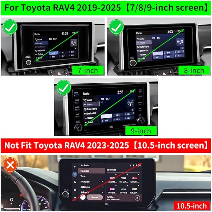 Car Magnetic Phone Mount for Toyota RAV4 2019-2025 [ 7/8/9 inch Touch Screen ] Auto Interior Accessories Best Cellphone Holder Mobile Cradle Cell Phones Navigation Charging Screen Magnet Stand