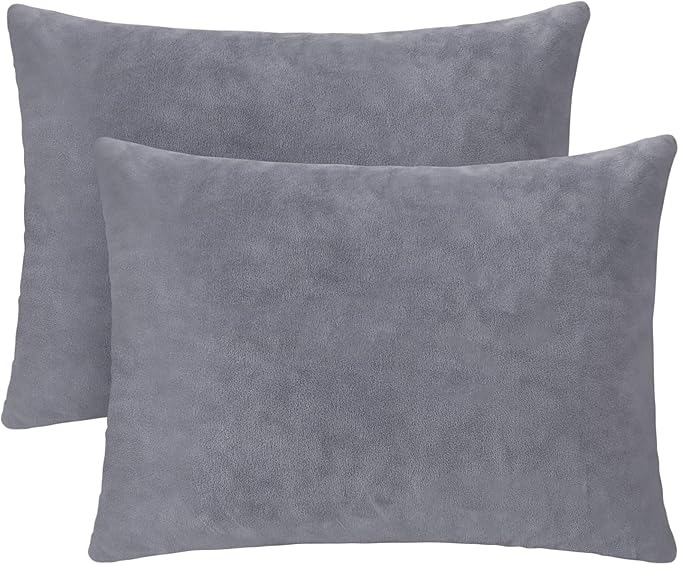 2 Pack Small Pillow, 16 X 12 Inches, Memory Foam Mini Pillow for Travel, Camping, Sleeping, Nap and Neck, Knee, Lumbar Support, Tiny Cushion for Pet, Dogs (Grey)