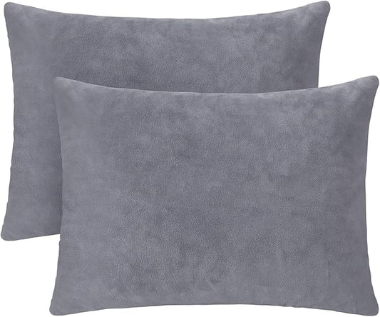 2 Pack Small Pillow, 16 X 12 Inches, Memory Foam Mini Pillow for Travel, Camping, Sleeping, Nap and Neck, Knee, Lumbar Support, Tiny Cushion for Pet, Dogs (Grey)
