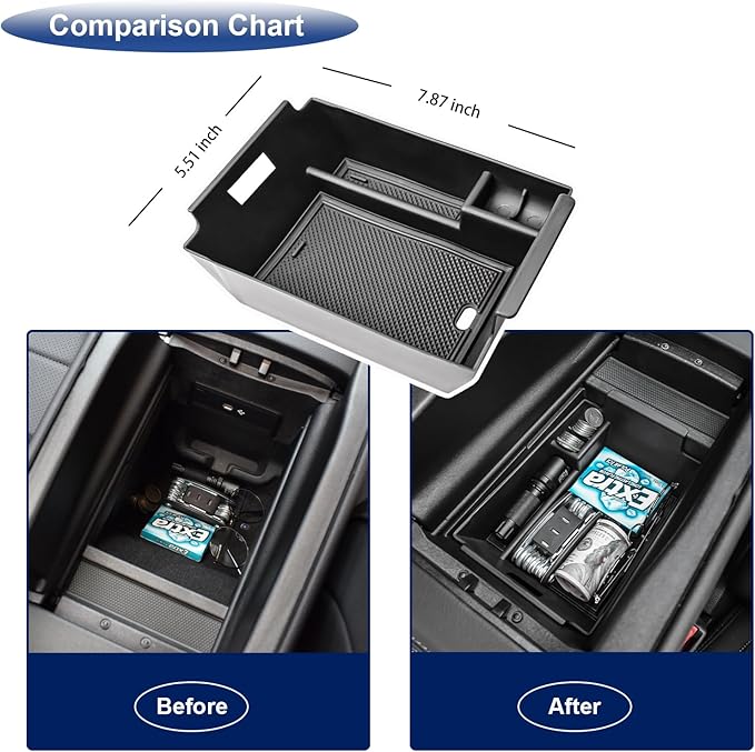 RUNROAD Center Console Organizer Tray Compatible with Mercedes Benz 2020-2026 GLE Class W167 350 450 AMG 53 GLS X167 450 580 63 Accessories, Middle Console Organizer GLE350 Armrest GLE450 Storage Box