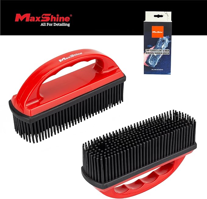 Maxshine Universal Car Carpet Lint & Hair Removal Brush - Electrostatic Rubber Bristles - Efficiently Removes Pet Hair from Dogs, Cats & Other from Interiors & Carpets - Easy-to-Clean