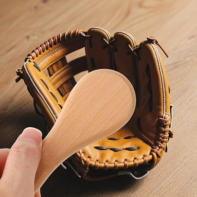 lasuroa 2pcs Baseball Glove Brush, Small Baseball Glove Scrub Horsehair Brushes Gentle Routine Maintenance Horse Hair Bristles Practical Cleaning Supply Accessories for Deep Clean