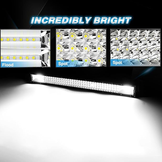 AUXTINGS 22 inch 270W Curved Triple Row LED Light Bar Work Light Spot Flood Beam with Wiring Harness kit Switch for Trucks Tractor 4X4 Jeep Boat Off Road Auto Fog Driving Lamp 12V 24V Waterproof IP67