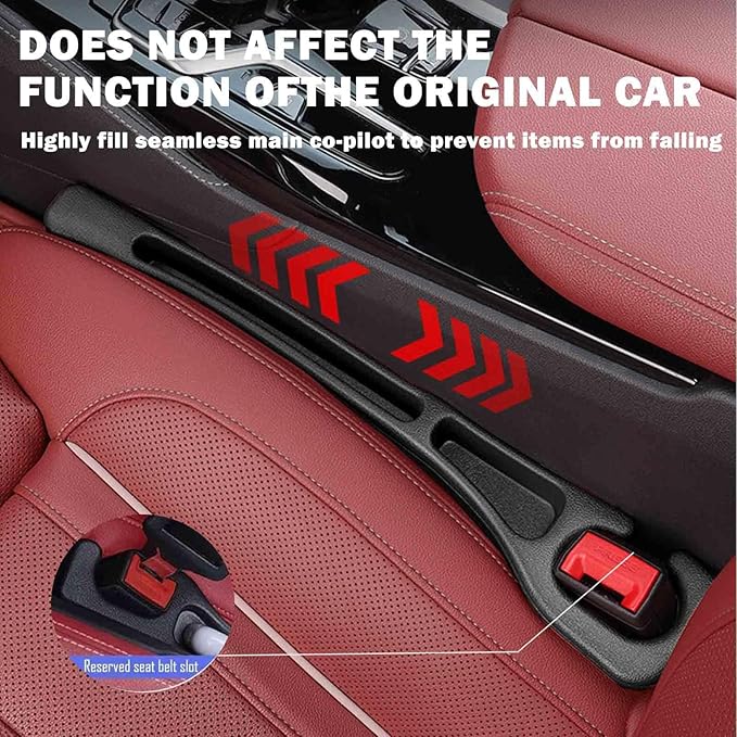 No Drop Seat Guard, Car Seat Gap Filler, Car Gap Filler Organizer, Universal Drop Seat Guards for Car Accessories Interior Prevent Stop Cellphone Wallet Keys Coins and Card from Dropping (black 2)