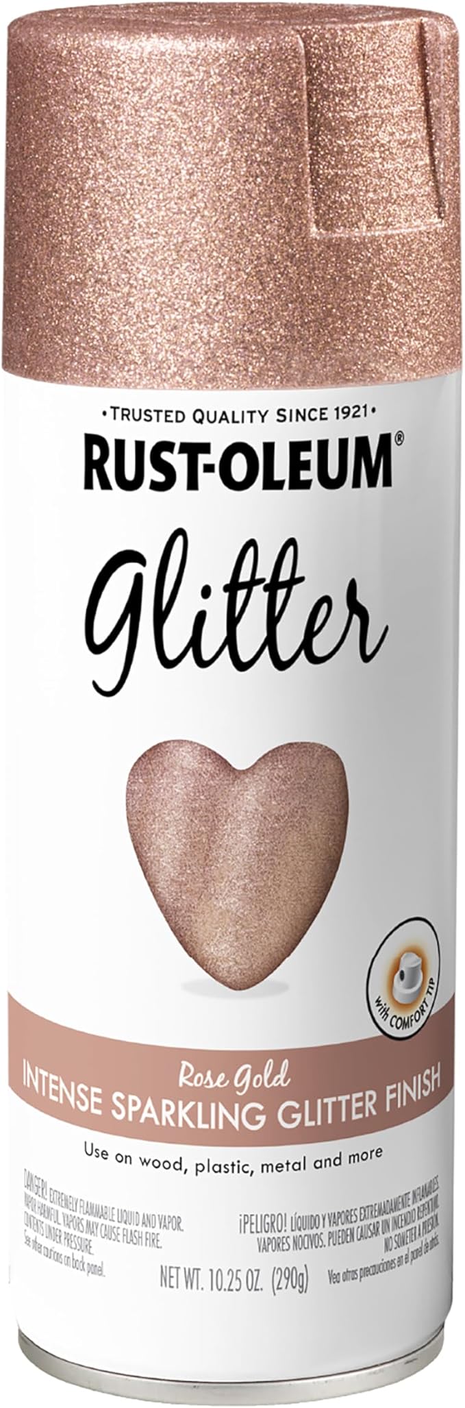Rust-Oleum 344697 Specialty Glitter Spray Paint, 10.25 Oz, Rose Gold, (Pack of 1)