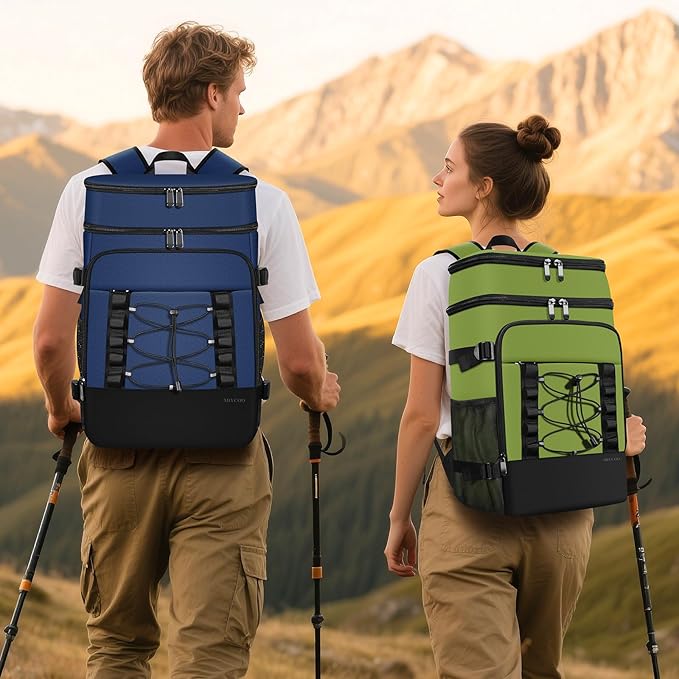 MIYCOO Cooler Backpack - 40 Cans Insulated Backpack Cooler for Men & Women, Portable 2 Leak Proof Compartments Coolers Bag for Beach Travel Picnic Lunch Hiking BBQ Camping