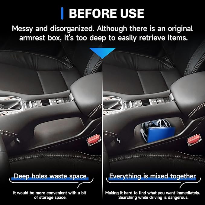 SXCY for 2026 Honda HRV Center Console Organizer for 2024 2025 2026 Honda HRV Accessories TPE Under Console Tray for 2024 2025 2026 HRV HR-V Under Console Storage Organizer