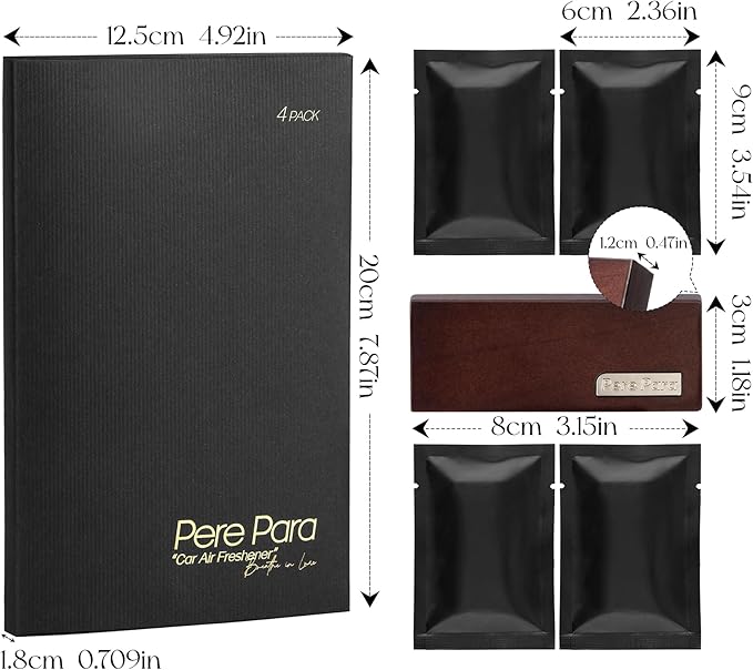 4 Packs Pine & Sage Scented Natural Wood Vent Clips,【Keeps the Air Feeling Open】 Car Scents Air Freshener Refills, Long Lasting Fragrance Diffuser, SUV Essentials for Men