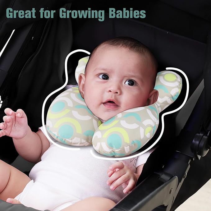 KAKIBLIN Baby Travel Pillow, Baby Neck Pillow Babies Head Support for Car Seat, Babies Neck Support Pillows for Car Seat, Stroller, Pushchair, Circle