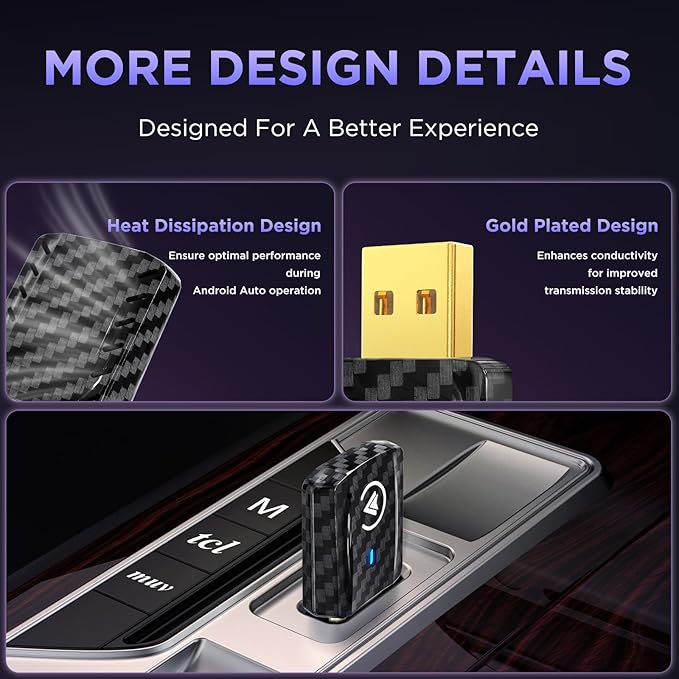 MSXTTLY 2in1 Carplay Wireless Adapter Android Auto Wireless Adapter, Mini USB Small Dongle Fast Auto Connect, Car Play Play Plug, for Apple iPhone iOS & Android 11+, OEM Wired Car Model 2017+, Black