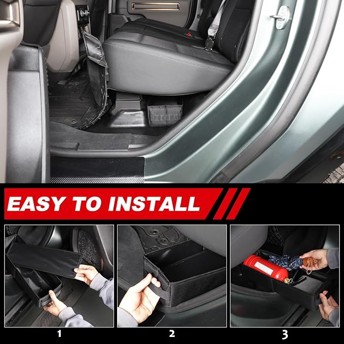 Under Seat Organizer for Hummer EV Accessories Backseat Rear Hidden Under Seat Storage Bags Portable Waterproof Foldable Storage Tool with Handle for Hummer EV SUV Pickup 2024 2025 2026 (B/1PC)