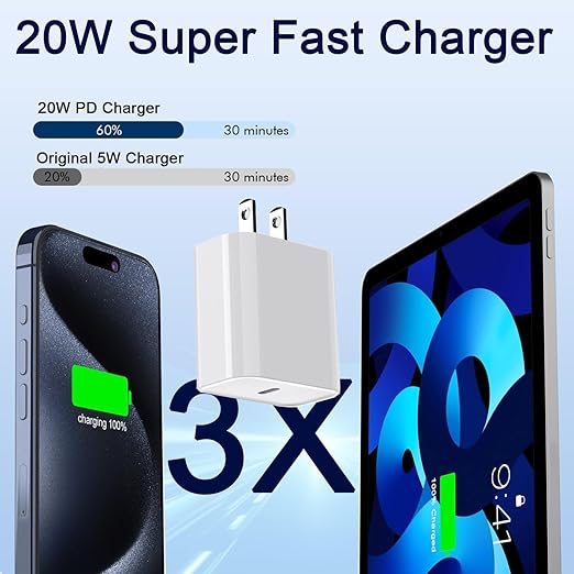 for iPhone 17 Charger Fast Charging,10Foot Long USB C Cable with 20W PD iPhone 17 Pro Max Charger USB C Fast Charging Block for iPhone 17/17 Air/17 Pro/17 Pro Max/16 Plus/16 Pro Max/15/15 Pro Max/iPad