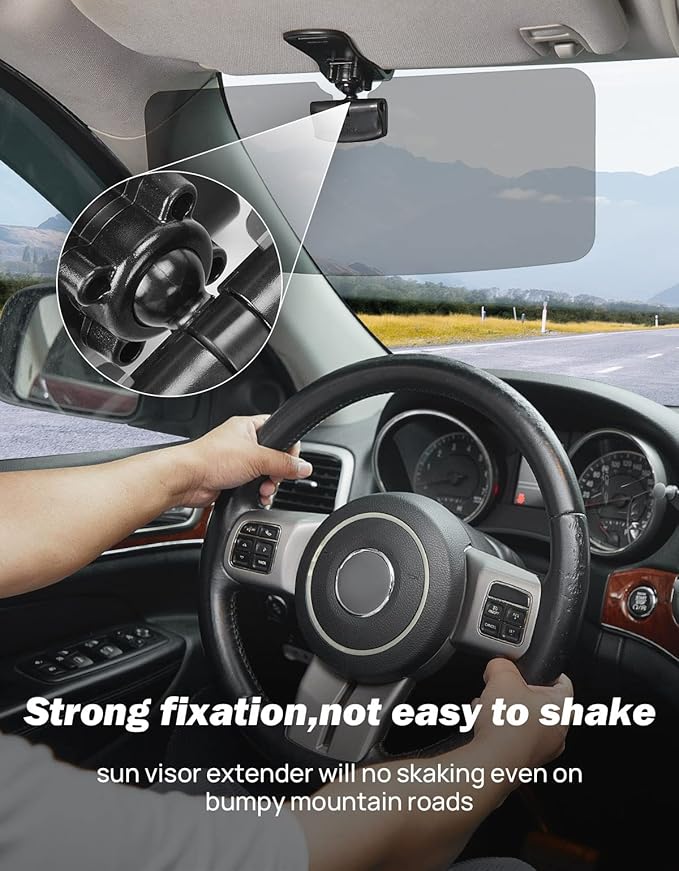 JOYTUTUS Sun Visor for SUV, 2 Pack Polarized Sun Visor Extender for Truck, Universal UV400 Car Visor Extension Anti-Glare Easy to Install, Protect from Glare/UV Ray/Stray Light