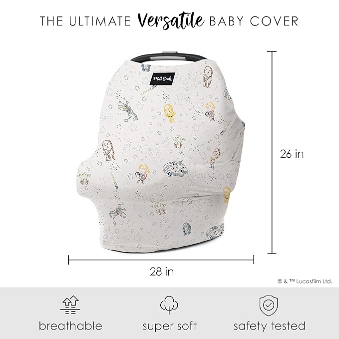 Milk Snob ORIGINAL Star Wars 5-in-1 Cover, Little Galaxy, Added Privacy for Breastfeeding, Baby Car Seat, Carrier, Stroller, High Chair, Shopping Cart, Lounger Canopy - Newborn Essentials, Nursing Top