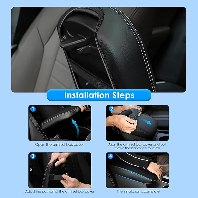 Center Console Cover for BMW X3 (2018-2024)/for BMW X4 (2019-2025), for BMW X3 X4 (sDrive30i/xDrive30i/M40i/M), Waterproof&Comfy Leather Armrest Cover 2021 2022 2023 2024 X3 X4 Accessories