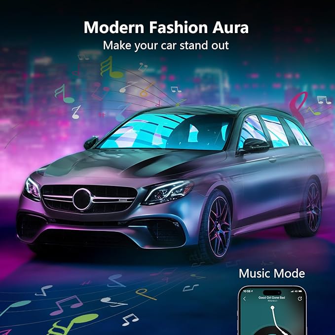 Led Car Lights Interior,Ambient Lighting Car Interior,Footwell Lighting for Car,APP Control 16 Million Colors Music Sync,DIY Mode Multicolor LED Interior Lights for Cars,Trucks,SUVs,12V Power