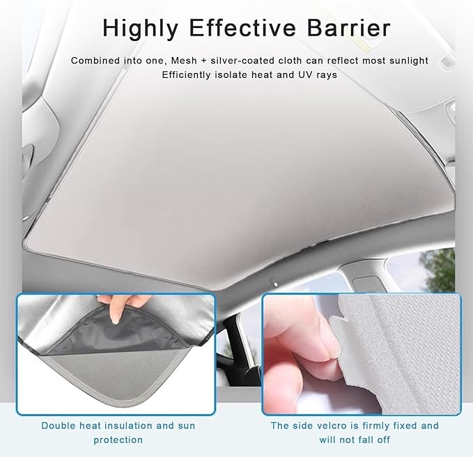 Sunshade Roof Compatible with Volvo C40 2021-2023, Foldable Glass Roof Sun Shade, UV Protection Heat Insulation Sunroof Shade with Storage Bag