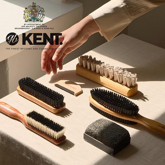 Kent CC20 Cherry Wood Double-Sided Clothes Brush and Lint Remover for Cashmere, Wool, and Silk - Sweater Fuzz Remover, Suede Brush, and Lint Brush for Pet Hair