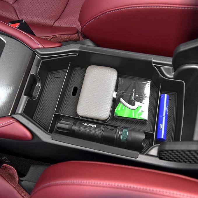 EDBETOS Center Console Organizer Compatible with 2023 2024 2025 2026 Honda Accord LX EX Sport EX-L Sport-L Touring Hybrid ABS Plastic Material Armrest Box Insert Tray Storage Accessories,Black