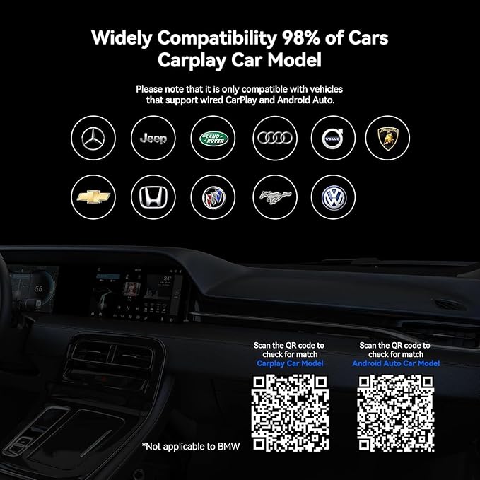 Wireless CarPlay Adapter with YouTube Netflix TikTok, Carplay Ai Box Wireless Carplay & Android Auto, WiFi Bluetooth and HDMI Output, Only for Cars with Wired CarPlay &Wired Android Auto