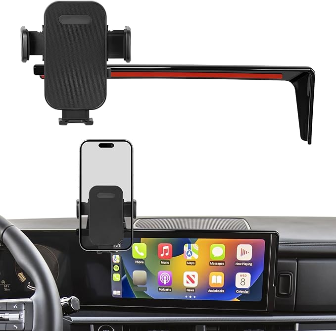 Car Phone Holder Compatible with 2024 2025 Hyundai Santa Fe Accessaries Only Fit for 12.3 inch Screen Phone Mount Fit for Sannta Fe Cell Phone Cradle Fixed Clip Hands-Free & 360°Rotation