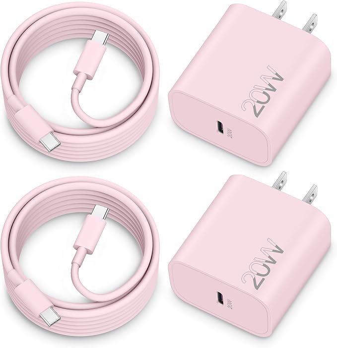 iPhone 17e/17/16e/16 Charger Fast Charging, 2Pack 20W USB C Wall Charger Block Cube with 6FT USB C Cable Cord for iPhone 17e/17/17 Pro Max/Air/16e/16/15 Pro Max/Plus, iPad Pro 13/12.9/11 inch, AirPods