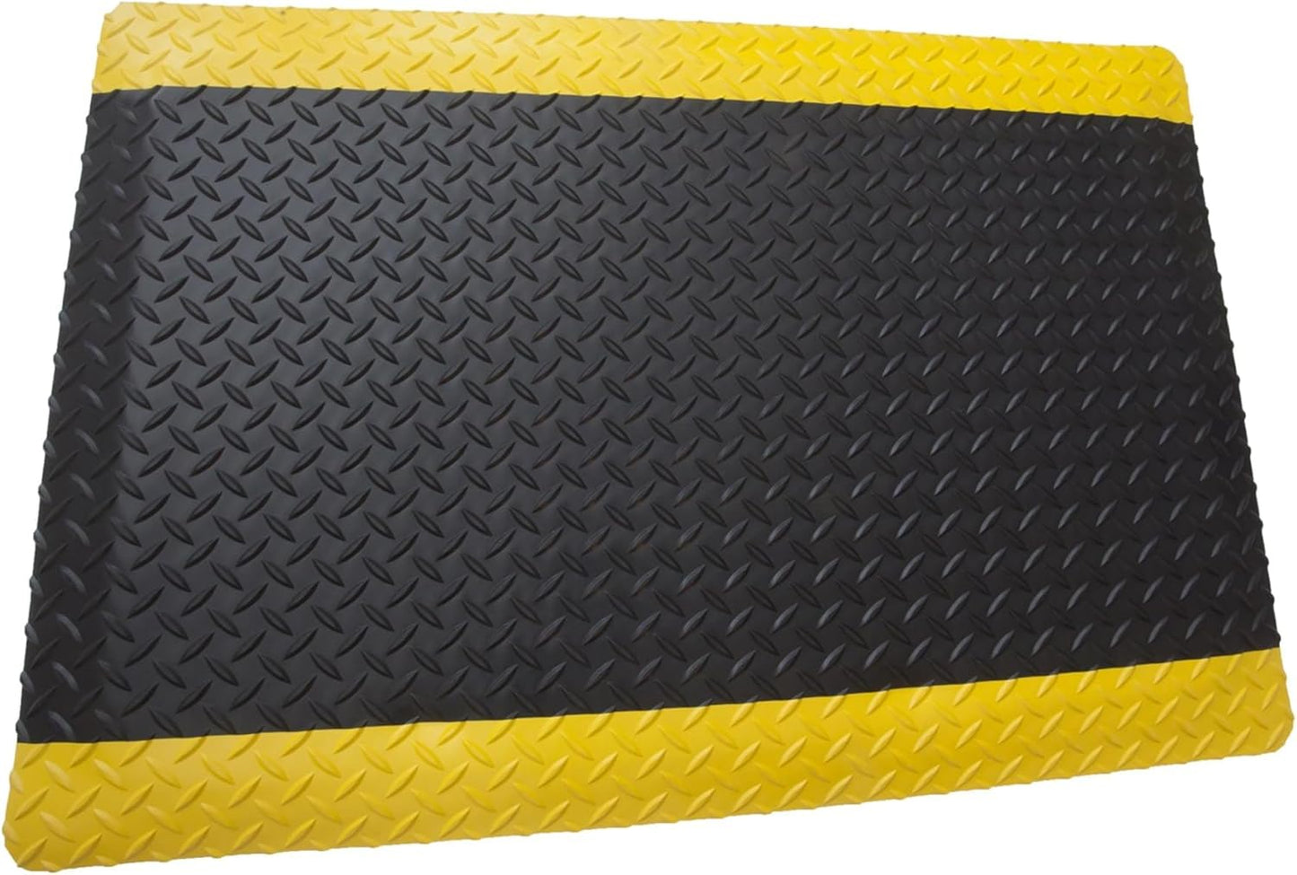 Rhino Mats, American Classic Diamond Anti-Fatigue Mats, Industrial Ergonomic Comfort Standing Mat for Work, Home, Garage, Office, Kitchen or Anywhere (Black/Yellow 1" Thick, 3 FT. x 12 FT.)