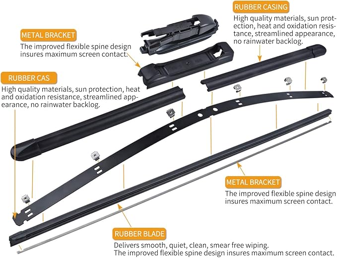 MIKKUPPA 24"+21" Windshield Wipers Replacement for 2012-2017 Buick Enclave, Chevrolet Traverse - Front Wiper Blades, All Season Wiper Blades Set, Pinch Tab (Pack of 2)
