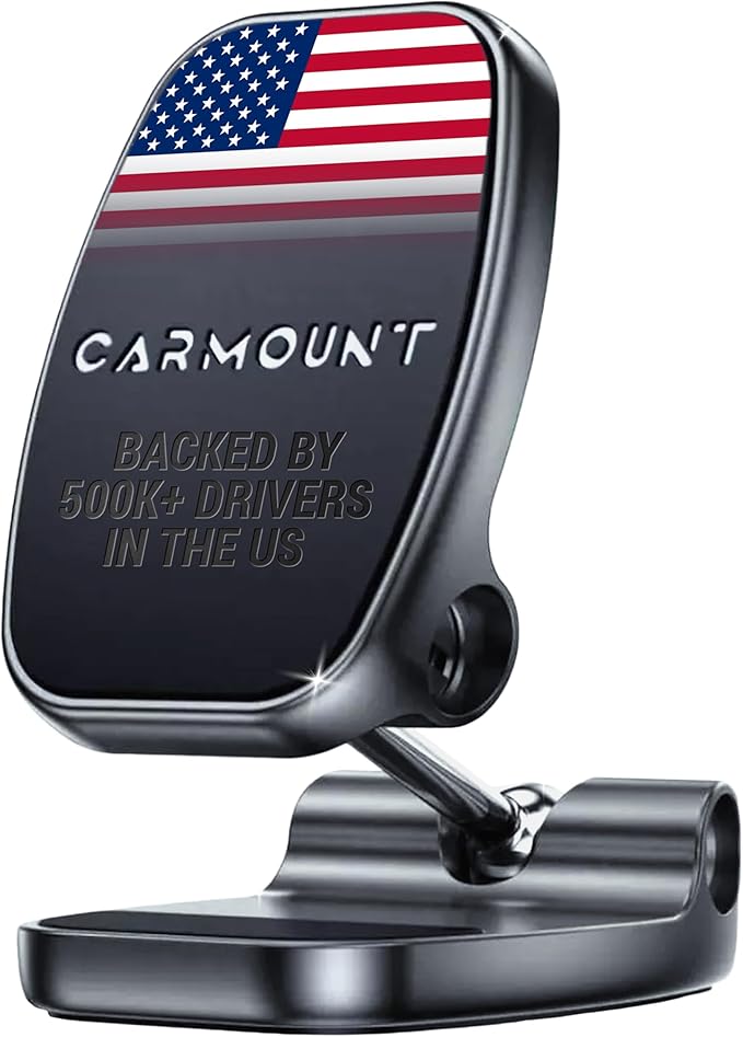 CARMOUNT F2 Adjustable Car Mount | 2.0 Magnetic Phone Mount, Dashboard Phone Holder for Car, 6X N52 Magnets, 360° Rotation & Tilt, Universal Dash Mount for All Cell Phones