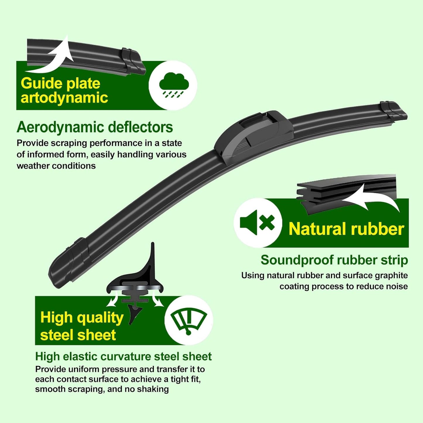 QUALITY 26in + 18in Premium All-Season Windshield Wiper Blades for Original Equipment Replacement(Set of 2)
